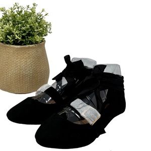 Bamboo Black Ribbon Chantel Ballet Flat